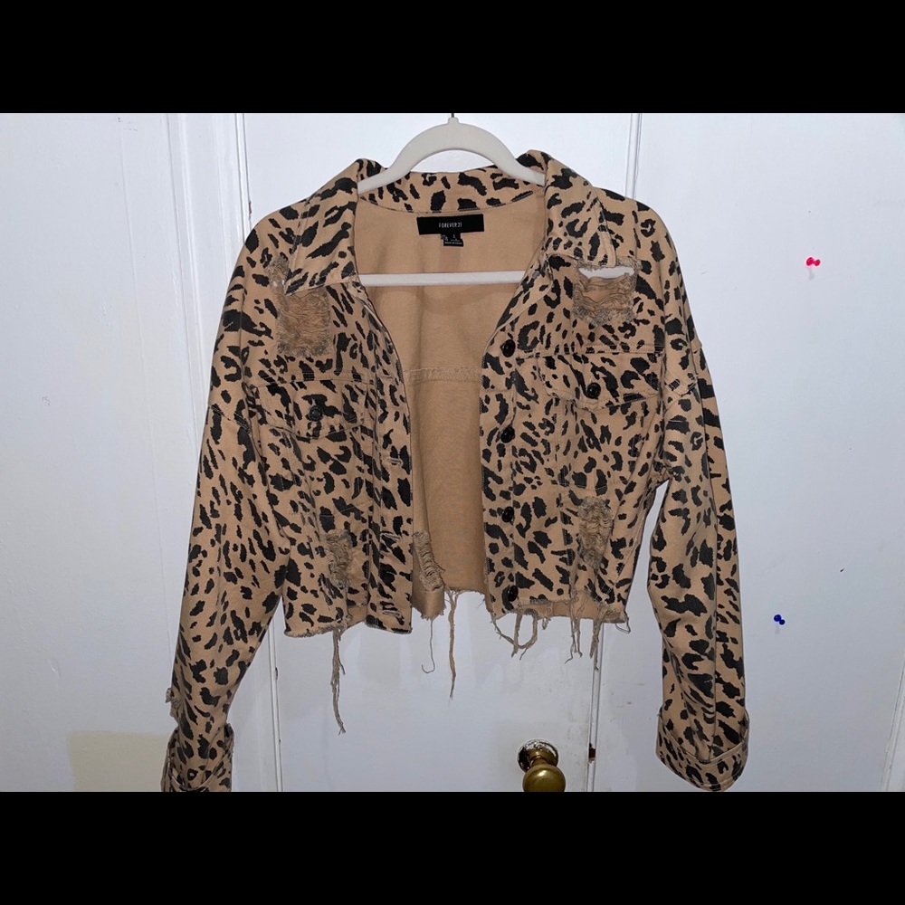 Cheetah Print Jean Jacket